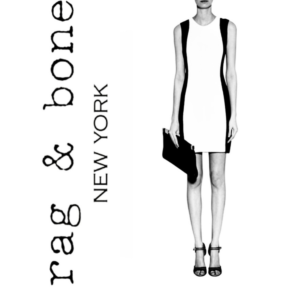 RAG & BONE | 2 | Dupont Black Nudie Cap Tank Tonal Satin Trim Short Sheath Dress
